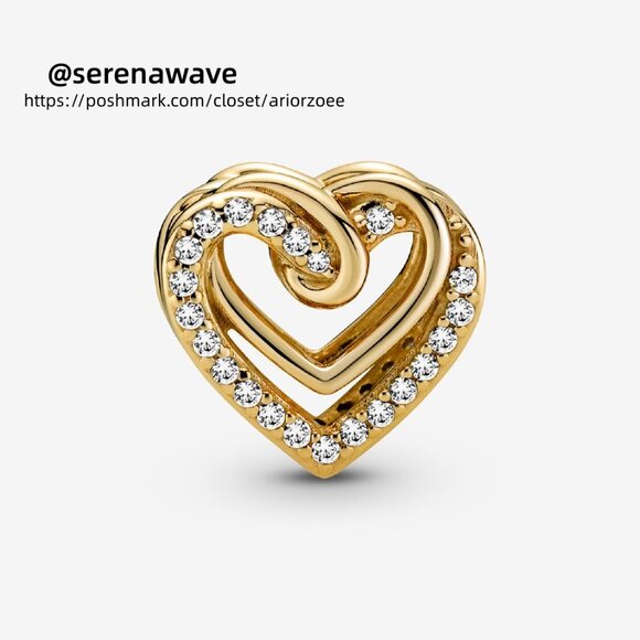 Pandora Sparkling Entwined Hearts Charm - Picture 3 of 5